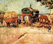 Vincent Van Gogh Encampment of Gypsies with Caravan oil painting picture wholesale